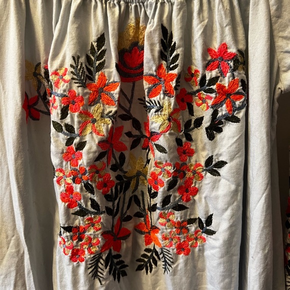 Free People Fleur Du Jour Light Blue Embroidered Dress XSmall - Picture 7 of 9